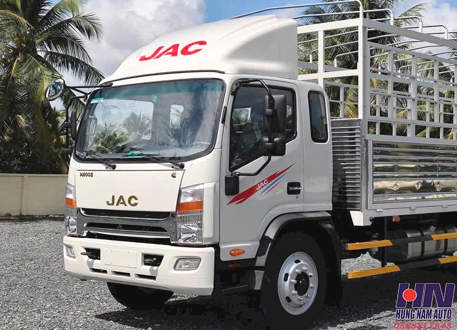 xe tải jac n800 plus e5 8 tấn thùng mui bạt