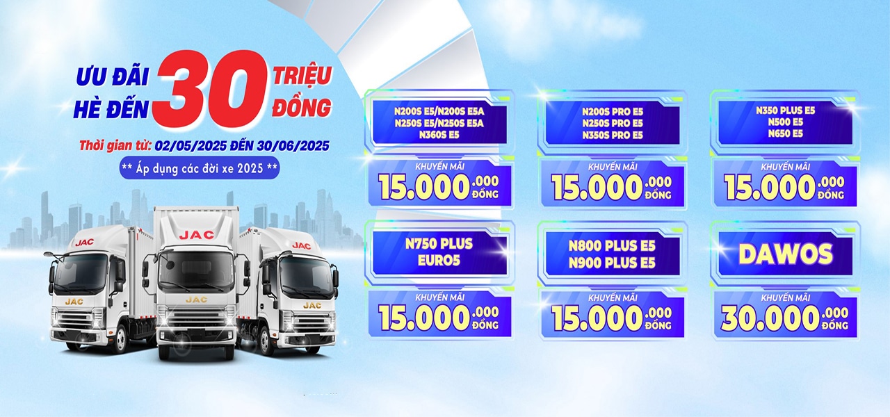 khuyến mãi xe tải jac tháng 5 6